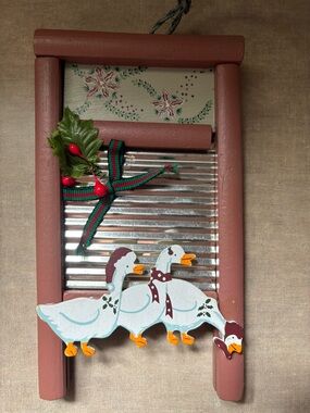 Festive Christmas White Goose Geese Trio Wall Hanging - Holiday Home Decor